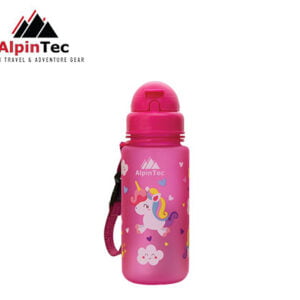 ALPINTEC ΠΑΓΟΥΡΙ ΠΑΙΔΙΚΟ ΜΕ ΚΑΛΑΜΑΚΙ ΠΛΑΣΤΙΚΟ BPA-FREE 400ml UNICORNS ΡΟΖ