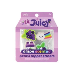 Ooly- Σετ 4 αρωματικές γόμες για μολύβι Lil’ Juicy Scented Pencil Toppers- Σταφύλι